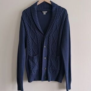 Men’s Blue Knitted Cardigan SZ S